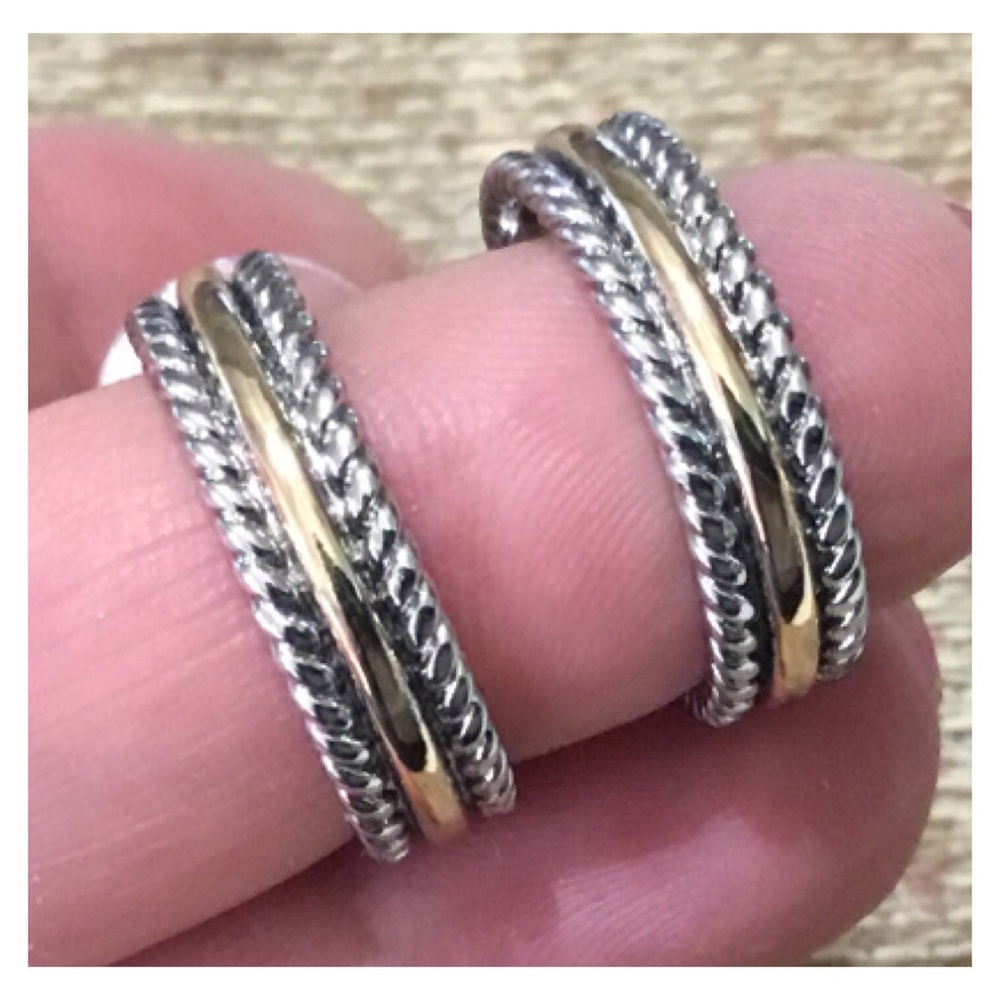 New! VEDAIM Gold Silver Studded Earrings